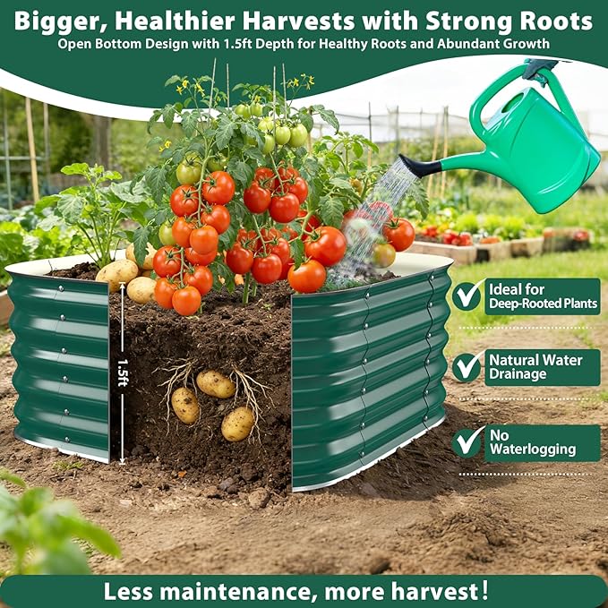 Galvanized Raised Garden Bed Outdoor, Gardening Beds - Image 5