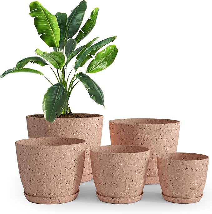 Utopia Home - Spotty Plant Pots Indoor - 7/6.6/6/5.3/4.8 Inches Flower Pots - 5 by UTOPIAHOME