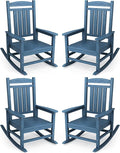 KINGYES Oversized Outdoor Rocking Chair Set of 4, High Density Polyethylene by KINGYES