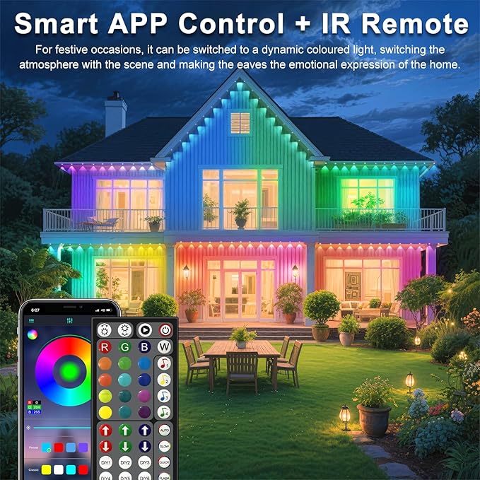 200FT Permanent Outdoor Lights for House Waterproof, IP67 LED Eave Lights - Image 2