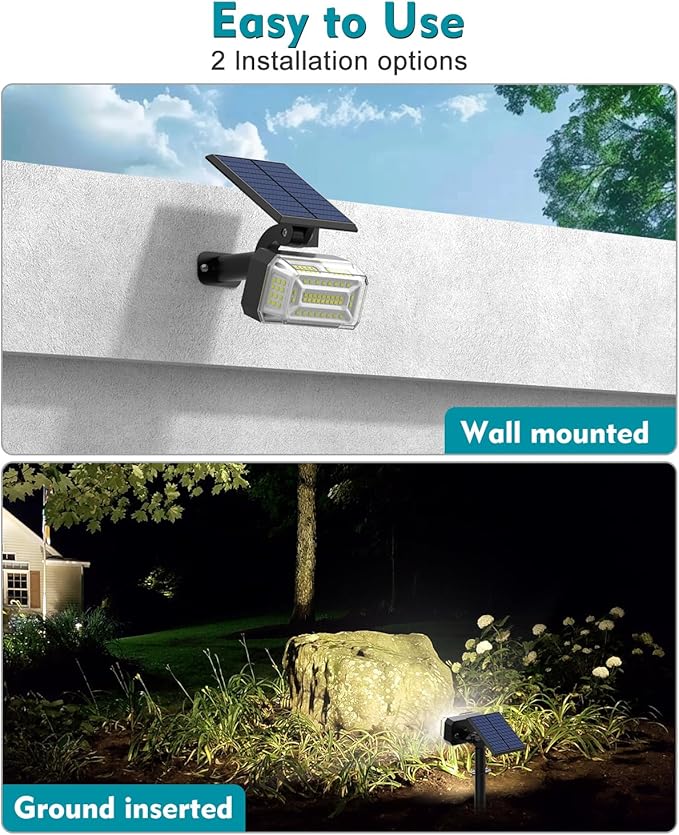 102 LEDs Solar Spot Lights Outdoor, Solar Spotlights Waterproof IP65, - Image 6
