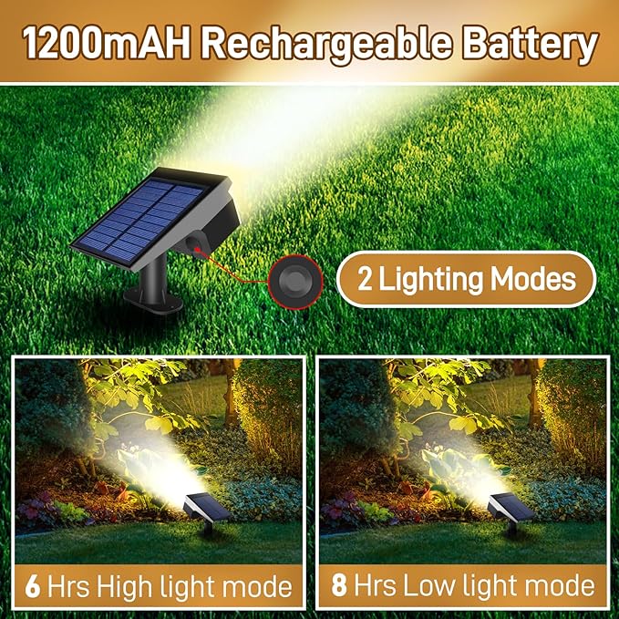 Solar Lights Outdoor Waterproof IP65, 7 Lighting Modes Color Changing 26 LED - Image 2