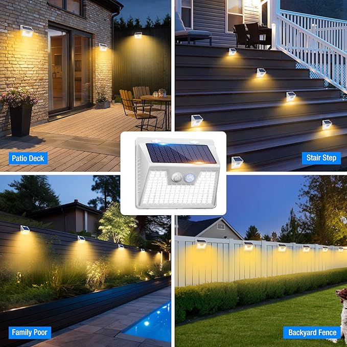 Peasur Solar Lights Outdoor Motion Sensor Waterproof, 3 Modes Security Wall - Image 2