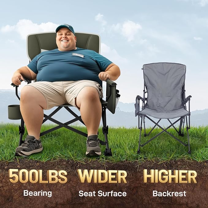 EVER ADVANCED Oversized Folding Camping Chair, - Image 3