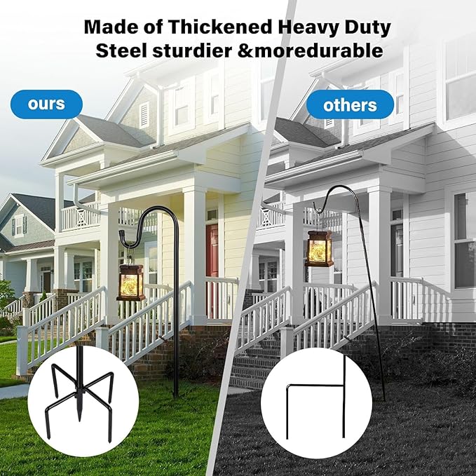 Shepherd Hooks for Outdoor, 1 Pack 94 Inch Bird Feeder Pole - Image 4