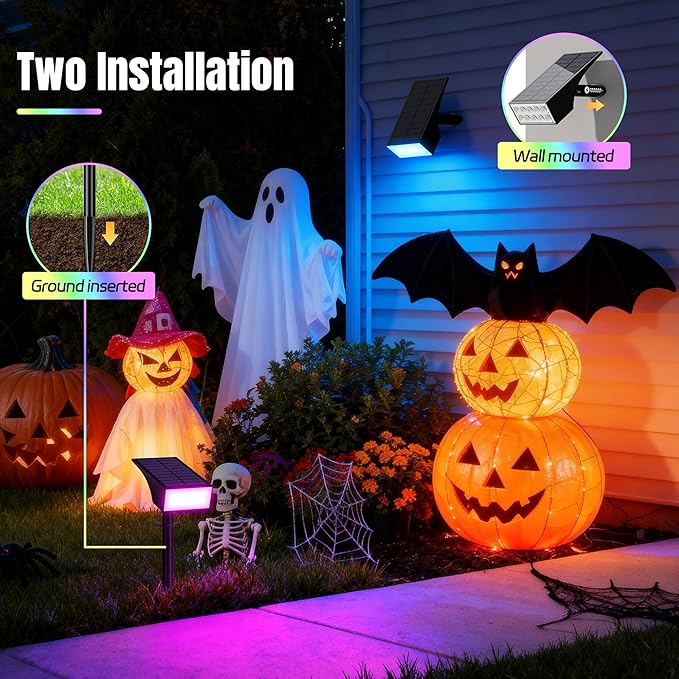 Solar Spot Lights Outdoor Color Changing, Christmas Landscape Spotlights - Image 2