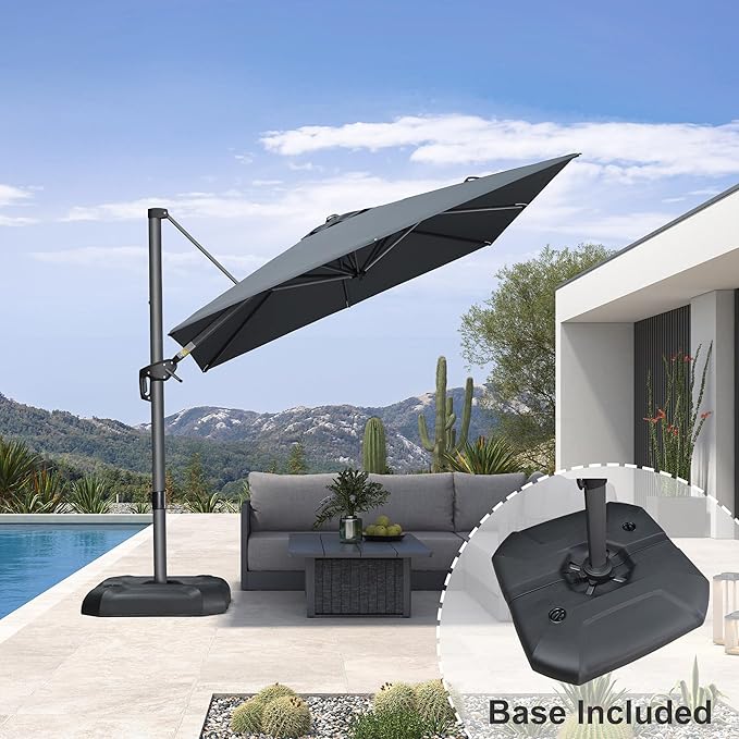PURPLE LEAF 8 Feet Square Cantilever Umbrella Patio Umbrella - Image 2