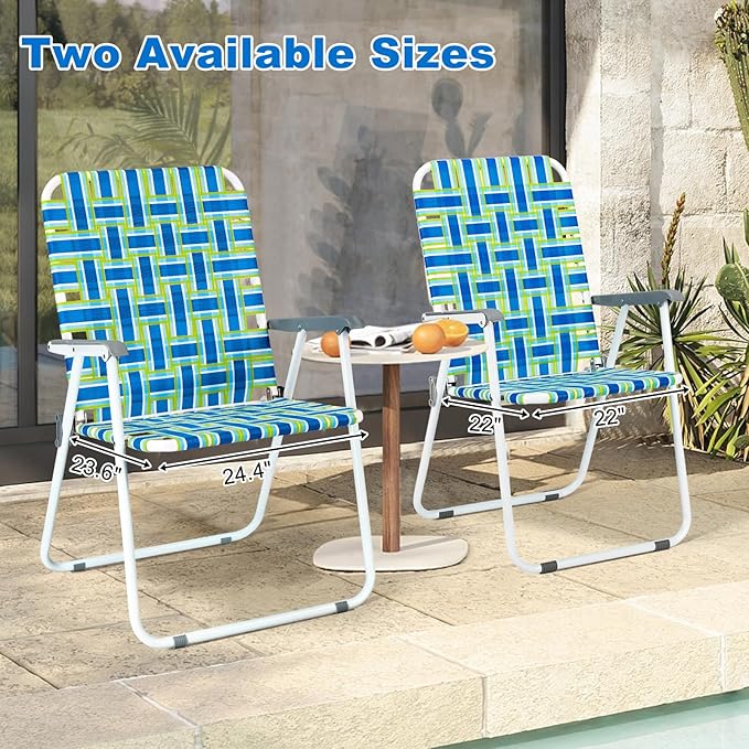 VINGLI Patio Lawn Webbed Folding Chairs Outdoor Beach Portable Camping Chair - Image 4