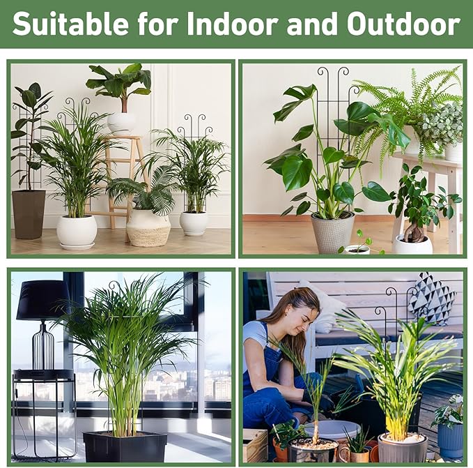 32.6in Tall Plant Trellis Indoor, Metal Garden Trellis - Image 7