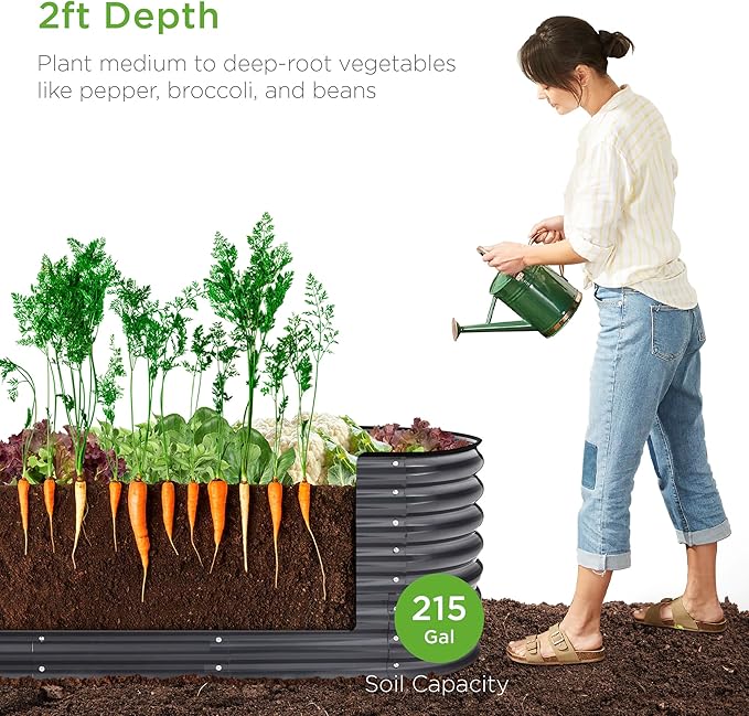Best Choice Products 8x2x2ft Metal Raised Garden Bed, Oval Outdoor Deep Root - Image 2
