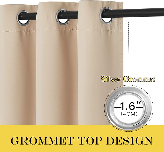 NICETOWN Sliding Door Curtain for Living Room, Grommet Blackout Patio Door - Image 3