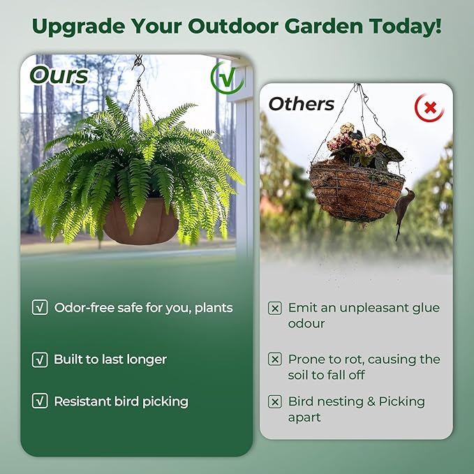 T4U Hanging Planters for Outdoor Plants, 10 Inch 4 Pack Fabric Hanging Baskets - Image 5