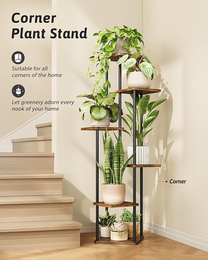 Corner Plant Stand Indoor 6 Tiered Plant Shelf - Image 3