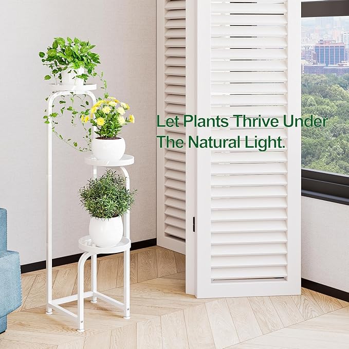 Plant Stand Indoor Outdoor 3 Tier Metal Plant Shelf - Image 6