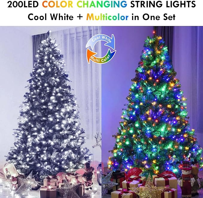 Cool White to Multicolor Color Changing 100 LED 33FT Connectable Christmas - Image 7