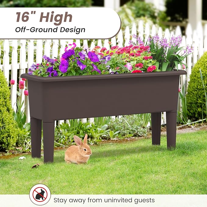 Giantex Raised Garden Beds Outdoor Set of 2, Self-Watering Planter Box - Image 8