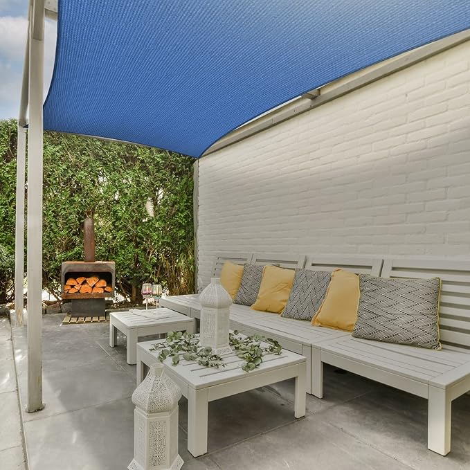 AsterOutdoor Sun Shade Sail Rectangle 6' x 10' UV Block Canopy - Image 6