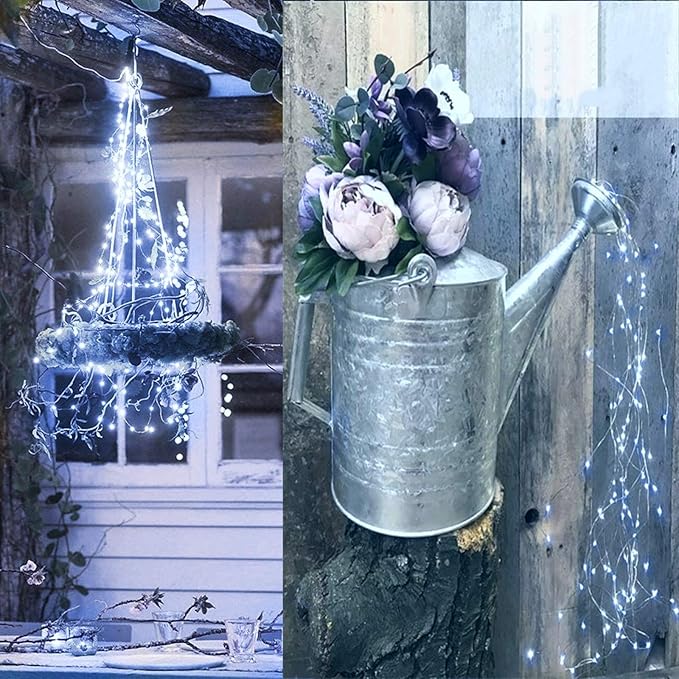 ZNYCYE 1 Pack 8 Modes Solar Waterfall Lights, Solar Fairy Lights Outdoor - Image 6