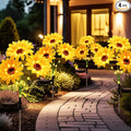 echosari 4 Pack Solar Lights Outdoor Waterproof, Sunflower Solar Stake Lights by echosari