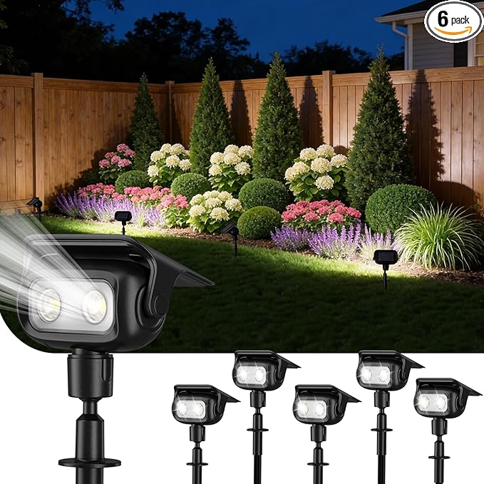 ROSHWEY Solar Spot Lights Outdoor, Waterproof Spotlights by ROSHWEY