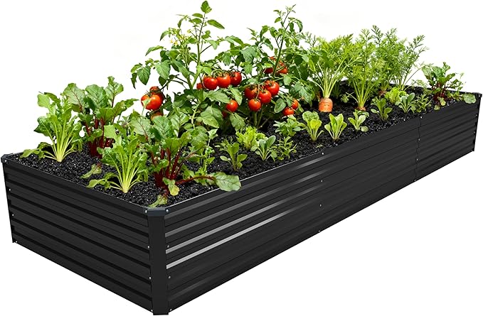 12x4x1.5FT Galvanized Raised Garden Bed, Vegetable Boxes-Rectangle Metal Flower by DIIYIV