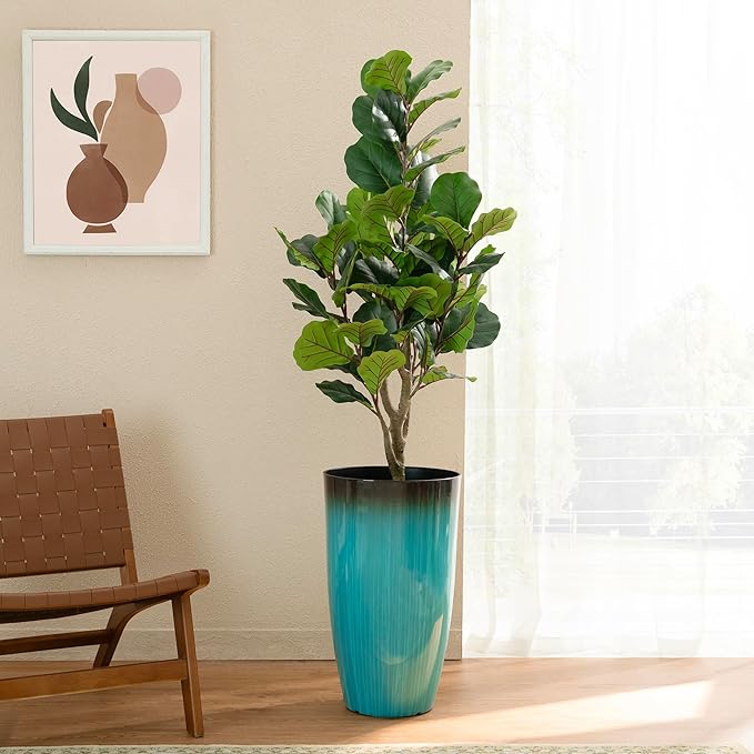Glitzhome 23.5" H Tall Outdoor Planter, Large Flower Pots - Image 2