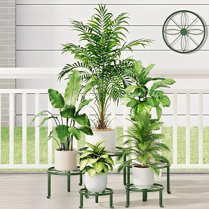 5 Pack Metal Potted Plant Stand Small Flower Pot Holder by Unknown