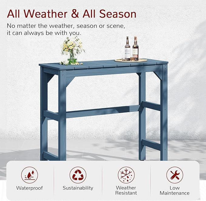 Stoog All-Weather Outdoor Bar Table, Patio Counter Height Bar Tables - Image 3