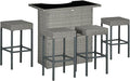 Outsunny 5 Piece Wicker Outdoor Bar Set, High Top Outdoor Table and Chairs by Outsunny