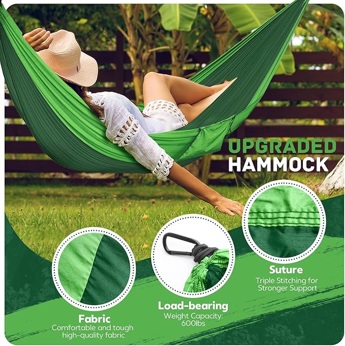 Camping Hammock Lightweight, Portable Hammocks Parachute Hammock - Image 3