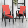 Patio Chairs Set of 8, Stackable Outdoor Dining Chairs by Vimstora