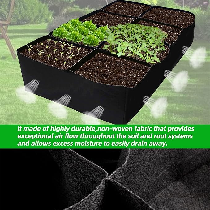 CJGQ 2 Pack Fabric Raised Garden Bed 6x3x1ft Garden Grow Bed Bags - Image 4
