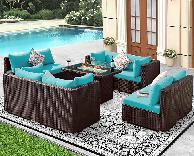NICESOUL 9 Piece Large Outdoor Patio Furniture Set - Image 3