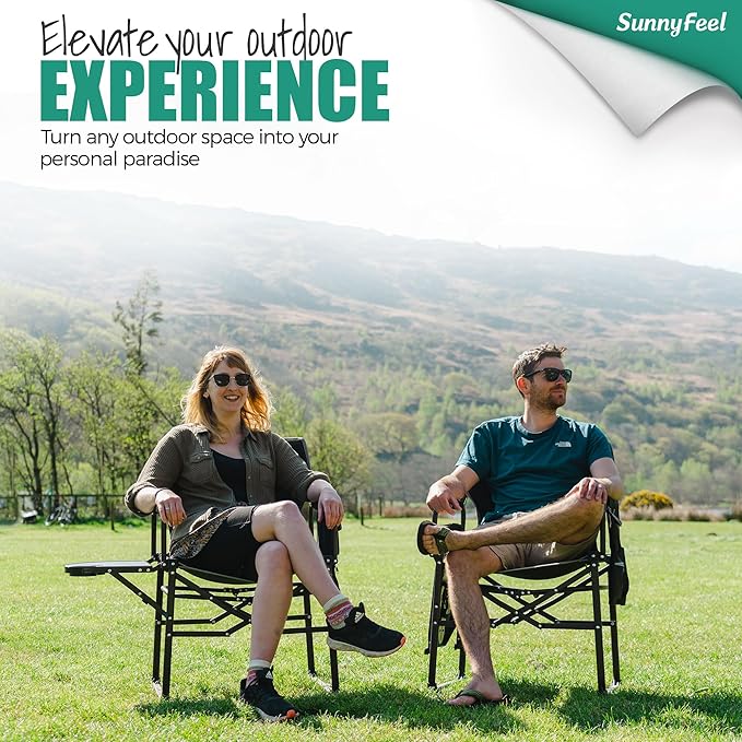 SUNNYFEEL Camping Directors Chair, Heavy Duty, Oversized Portable Folding Chair - Image 4