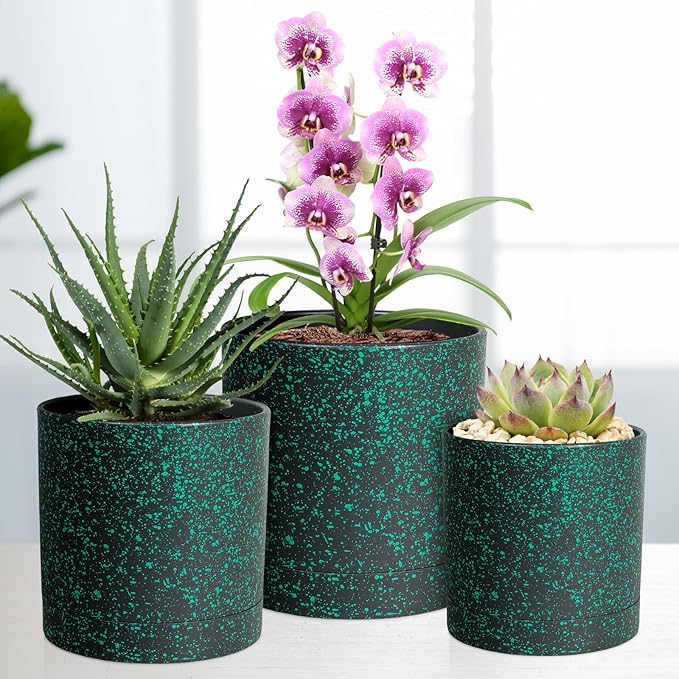 6/5/4 inch Plant Pots, 3 Pack Cylinder Flower Pots - Image 5