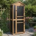 Outdoor Storage Cabinet, Wood & Metal Garden Shed by PETSCOSSET