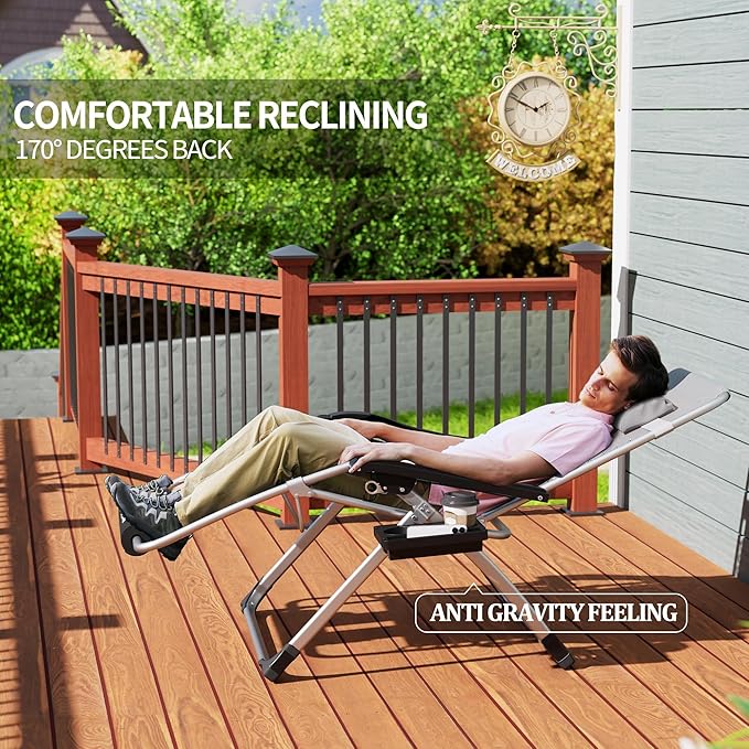 UDPATIO Oversized Zero Gravity Chair 33In XXL Lounge Chair - Image 6