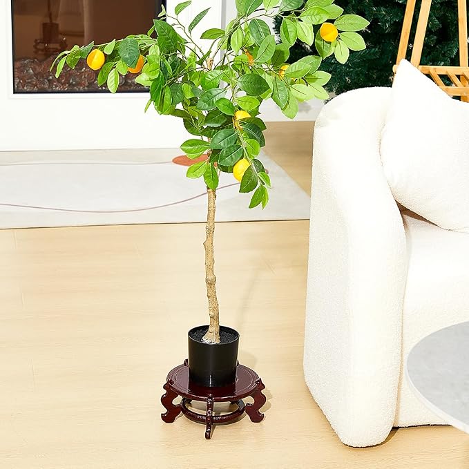 Geetery 2 Pcs 4 to 12 in Wooden Plant Stands Indoor Chinese Oriental Plant Stand - Image 5
