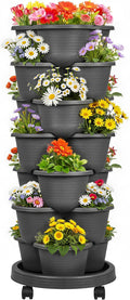 VECELO 7 Tier Vertical Garden Planter, Self Watering Stackable Planters by VECELO