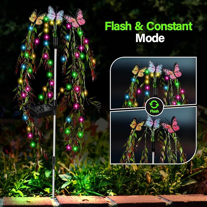 Solar Garden Lights Outdoor Decorative Waterproof, 69LED Swaying Tree Solar - Image 4