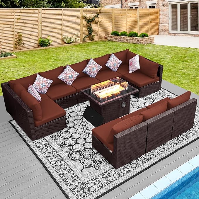 NICESOUL 11 Piece Modern Outdoor Patio Furniture Set - Image 3