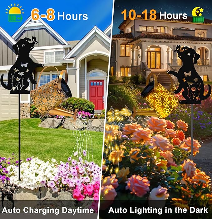Solar Lights Outdoor Decorative, Watering Can - Image 3