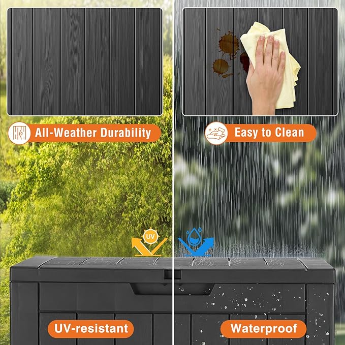 Sweetcrispy Deck Box with 31 Gallon Capacity, Weatherproof Resin Lockable - Image 6