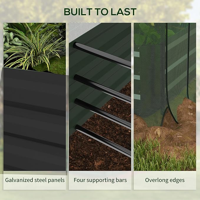 Outsunny 7.3 x 3.4 x 1 ft Galvanized Raised Garden Bed - Image 6