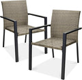 Best Choice Products Set of 2 Stackable Outdoor Wicker Dining Chairs by BestChoiceProducts
