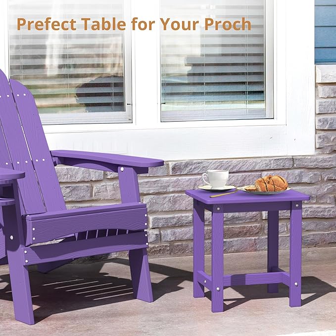LUE BONA Outdoor Side Table Set of 2, HDPS Small Outdoor Table, Adirondack Side - Image 5
