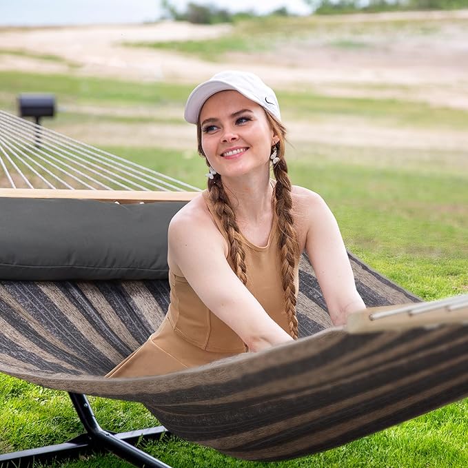 SUNCREAT Hammock with Stand 2 Person Heavy Duty, Freestanding Hammock with - Image 2