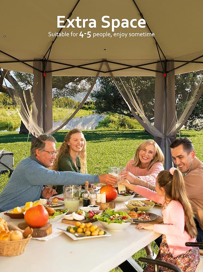 Garvee Pop Up Gazebo Screen Tent, Hexagonal Instant Gazebo Tent - Image 2