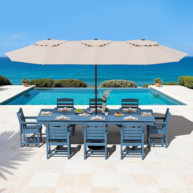 SERWALL Outdoor Dining Chairs Set of 4, All-Weather HDPE Patio Chair - Image 8
