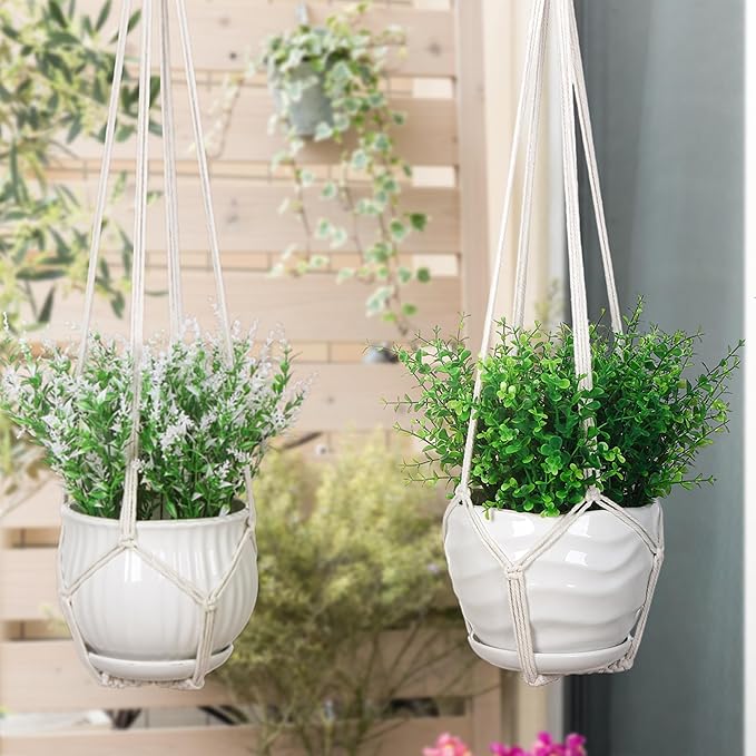 YIBOT Macrame Plant Hanger Indoor Set of 2 - Image 4